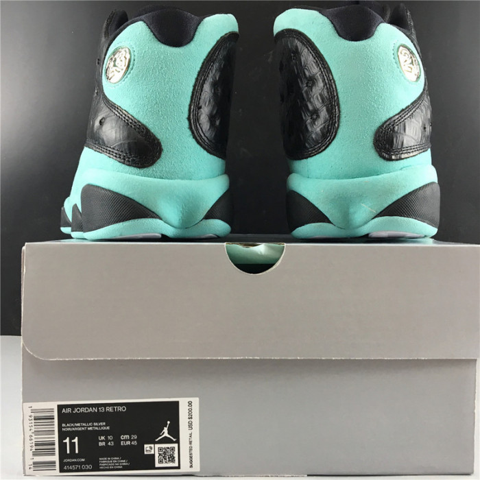 AIR JORDAN 13 RETRO BLACK ISLAND GREEN 414571-030