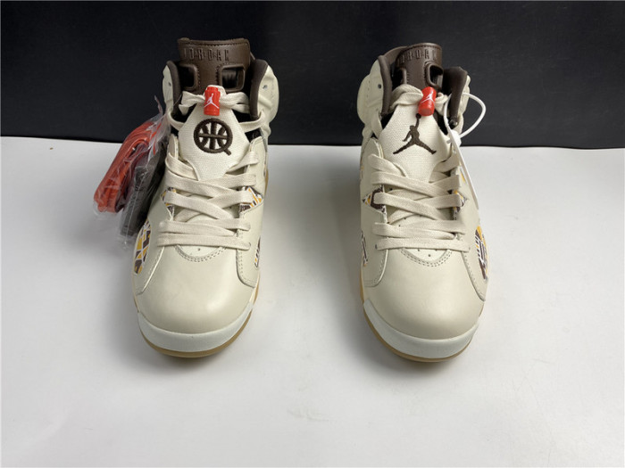Air Jordan 6 Retro Quai54 Sail Brown (2020) CZ4152-100